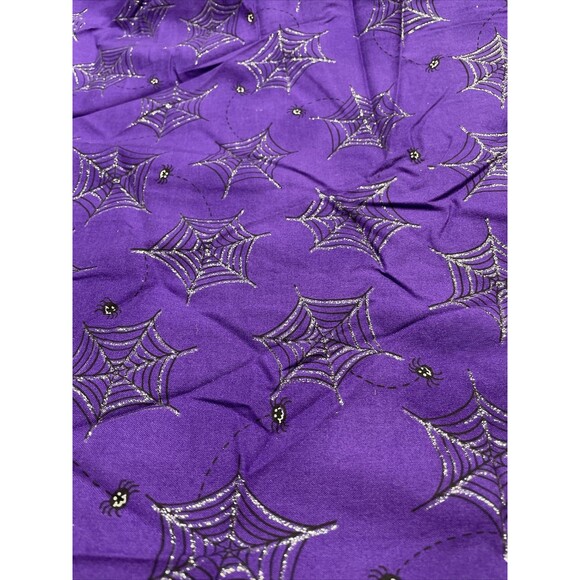5 Yds Purple Spider Web Fabric 42” Goth Macabre Occult Witchy Halloween - Picture 2 of 5